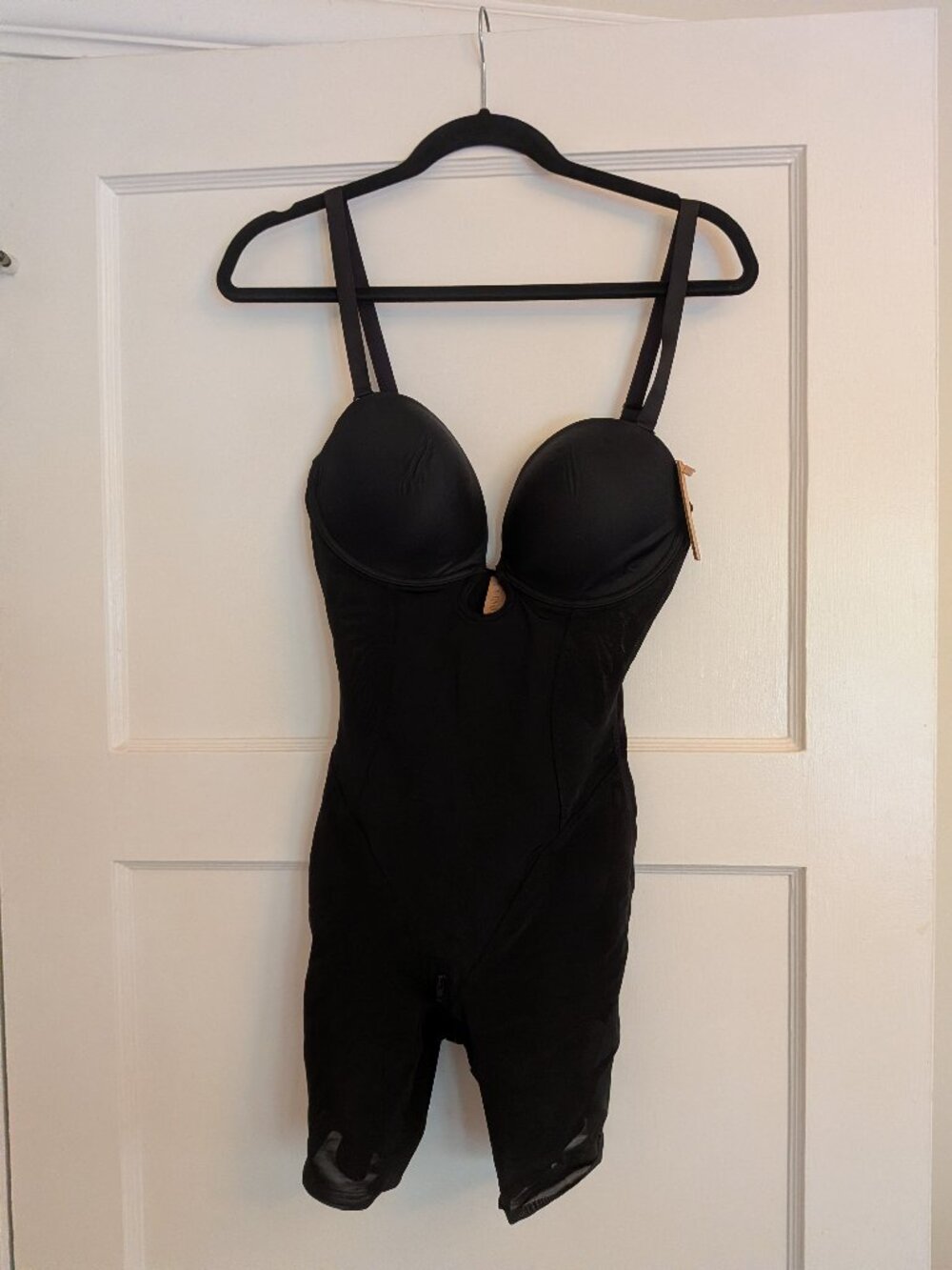 Shapellx BOOT-YEAH MeshSmooth Deep Plunge Bodysuit Black Ample+ S+ Small Small+ - Picture 5 of 6